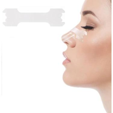Imagem de kit 100 Unidades Adesivos Dilatador Tira Nasal Transparente Anti Ronco Tamanho Médio M