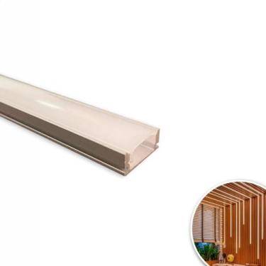 Imagem de Perfil Alumínio Sobrepor 17mm Madeira Moveis 1 Metro Gesso - NOBRE LUZ