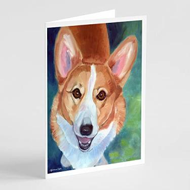 Imagem de Caroline's Treasures 7299GCA7P Cartões comemorativos e envelopes Corgi Norton, pacote com 8, 7 x 5, multicolorido