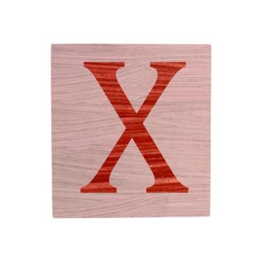 Imagem de Cubo Rosa Bebê Letra Vermelho Festa Chá de Bebê Decoração 8x8x8 Cm Mdf