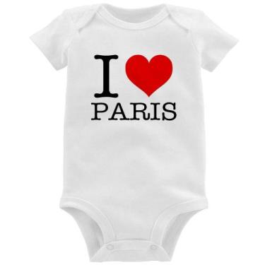 Imagem de Body Bebê I love Paris - Foca na Moda, Branco, M