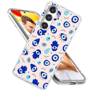 Imagem de ARTIOSIT Capa para Samsung Galaxy S25 para meninas, mulheres, homens, à prova de choque, fina, macia, TPU, transparente, capa protetora para S25 6.1, desenho animado azul peru olho turco da