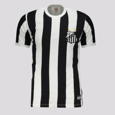 Imagem de Camisa Santos 1984 II Listrada Preta e Branca - Retromania, GG