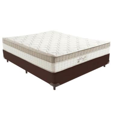 Imagem de Cama Box Casal Marrom + Colchão King Best Bege  Anjos