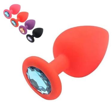 Imagem de Plug Anal Grande 10 X 4 Cm Em Silicone Macio Conforto Sexo Anal Seguro Estimulação Prazer [VERMELHO]