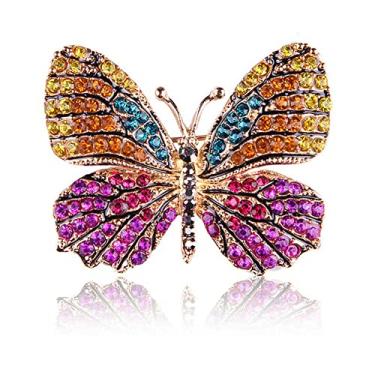 Imagem de Broche de strass de cristal Swarovski com borboleta e asas de monarca Tvoip Empress