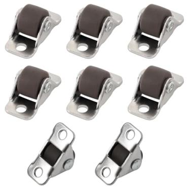Imagem de Pacote com 10 mini rodas fixas com rolamento de esferas silenciosas de 1/2 polegada, rodas pequenas, rodas de borracha TPE de perfil baixo para pequenos eletrodomésticos, gaveta de móveis, caixa de