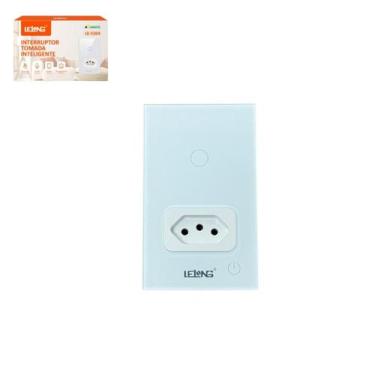 Imagem de Interruptor Inteligente WiFi 1 Botão Touch 1 Tomada Com Painel De Vidr