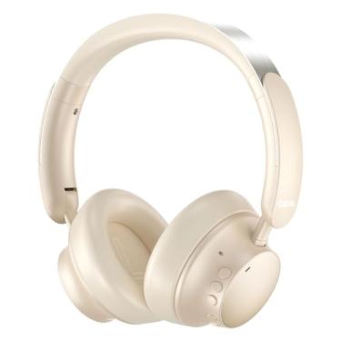 Imagem de Basike Fones de Ouvido Bluetooth com Cancelamento de Ruído, Headphone ANC Adaptáveis, Conexão Dupla, Dobráveis, 50h de Reprodução (Branco)