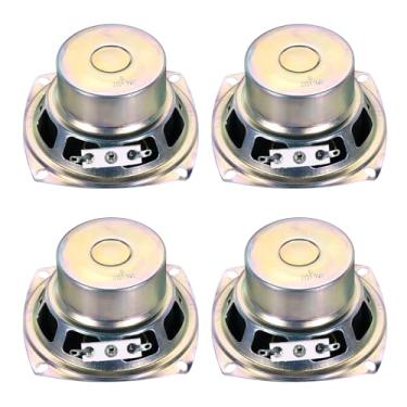 Imagem de uxcell 4 caixas de som pequenas de 10 W 8 Ohm, caixa de metal, quadrado, micro alto-falante anti-ímã para mini alto-falantes, DVD, EVD, multimídia, portátil, máquina de publicidade portátil