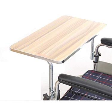 Imagem de Bandeja de regaço para cadeira de rodas de madeira, mesa de cadeira de rodas, mesa de bandejas universal adequado para cadeiras de rodas manuais ou elétricas para descanso para refeições com