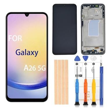 Imagem de Pishzeo Digitalizador LCD Amoled original de 6,7 polegadas para Samsung Galaxy A26 5G SM-A266U1, A266E, A266B/DS Touch Display, conjunto de digitalizador Full HD (com moldura preta versão dos EUA)