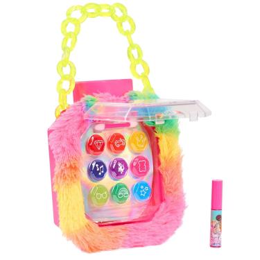 Imagem de Bolsa de maquiagem Just Play Barbie Extra Fur com 9 tons para crianças a partir de 5 anos