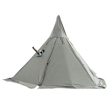 Imagem de Barraca de pirâmide impermeável para 4 estações com orifício de fogão para acampamento ao ar livre, caminhada, altura 240 cm, verde