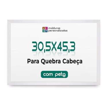 Imagem de Moldura 30,5x45,3 para Quebra Cabeça Puzzle Grow com Proteção Petg (Branco)