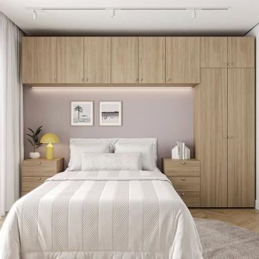 Imagem de Guarda-Roupa Modular 8 Módulos 10 Portas 6 Gavetas Frame CabeCasa MadeiraMadeira Acácia