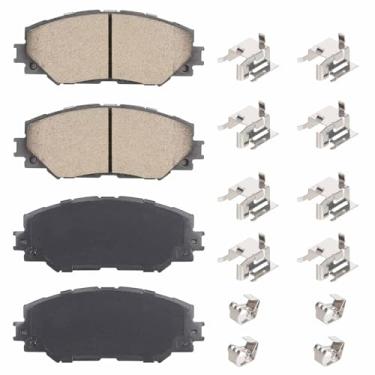 Imagem de ILONPA Conjunto de pastilhas de freio a disco de cerâmica frontal para Toyota Corolla 2009-2019, RAV4 2006-2018, Matrix 2009-2014, Prius V 2012-2017, para Scion xB xD 08-14, para Lexus HS250h 10-12 4