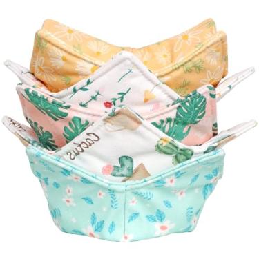 Imagem de CIPIMEY Suportes aconchegantes de algodão para microondas, seguros para micro-ondas, tigela confortável, tigela aconchegante (cacto)