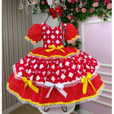 Imagem de Vestido Junino Mimadine Luxo Daniela Vermelho Julino Quadrilha, 04