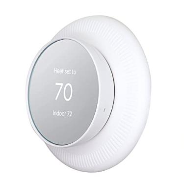 Imagem de Capa de placa de parede de silicone compatível com o termostato Google Nest 2020, kit de acabamento de suporte resistente a impressões digitais para termostato Nest, design complementar placa traseira
