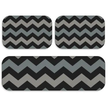 Imagem de Kit 3 Tapetes Para Sua Cozinha Cores Vivas Para Decorar Passadeira Tapetes Antiderrapantes(TPCOZ1286)