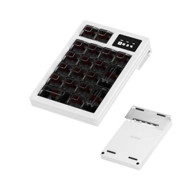 Imagem de NLOFIN Teclado programável, frasco de 19 teclas, teclado numérico, teclado portátil com luz de fundo RGB, teclado numérico macro com fio (branco)