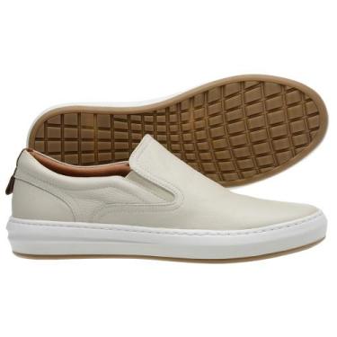 Imagem de Sapatenis masculino Slip on tênis couro premium luxo - Lecas, Gelo, Ho