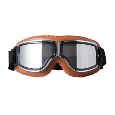 Imagem de Óculos Aviador Motociclista Retrô Vintage Old School Capacete Aberto Espelhado