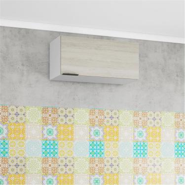 Imagem de Armário De Geladeira Rubi Com 1 Porta Bartira Branco Com Freixo