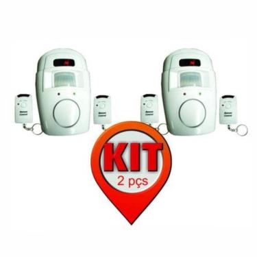 Imagem de Kit 2 Unidades Alarme com Sensor de Presença sem Fio Acompanha 2 Controles