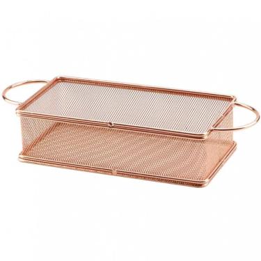 Imagem de Cesta Retangular Dynasty Fry Em Aço Inox Rosê
