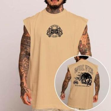 Imagem de Camiseta Regata Algodão Machão Oversized Abstract Academia Club Fitness Dark Skull-Unissex