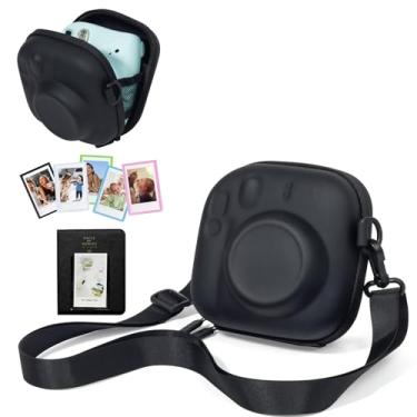 Imagem de CAIYOULE Capa Para Câmera Fujifilm Instax Mini 12/11/Se/99/90/7+ Evo Fuji Instant Bag E Álbum De Fotos 3" Com Porta-Retrato Magnético, Sem Câmera, Preta