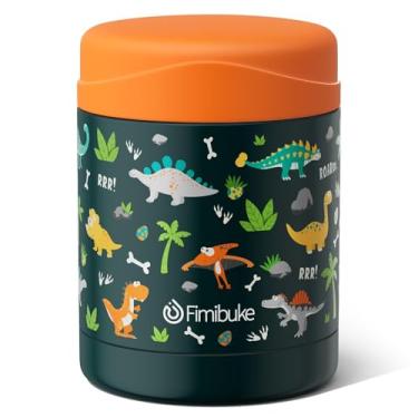 Imagem de Fimibuke Pote Térmico Para Comida Infantil, 12 Oz, Livre De Bpa, Boca Larga, Aço Inoxidável, Garrafa Térmica A Vácuo Quente E Frio, Viagem Escolar, À Prova Vazamento, Recipiente Lanche Menino Menina