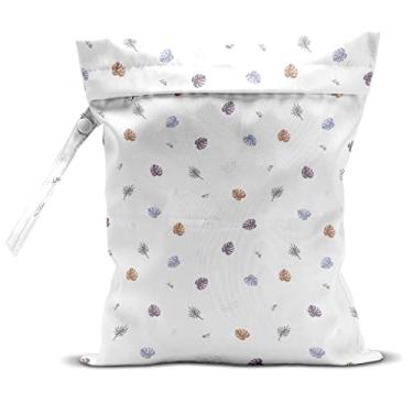 Imagem de zcyxuuw Sacola Seca E Molhada, Para Trajes De Banho, Viagens, Praia, Piscina, Carrinho Bebê, Fraldas, Roupas Sujas Ioga, Academia, Maquiagem, À Prova D'Água, Decoração Com Folhas Palmeira Tropicais,