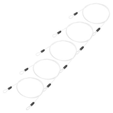 Imagem de PATIKIL Cabo de aço inoxidável revestido de vinil de 1/20.3 cm de diâmetro com laços, 5 peças de corda de fio flexível de 1,2 m (119,4 cm) Cadeado de corrente de segurança para iluminação de palco ao