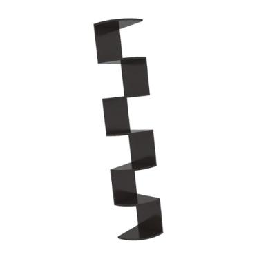 Imagem de Fenteer Prateleira de canto de parede de 7 camadas para armazenamento e exibição, estantes de canto organizadors montadas na parede para o quarto escritório, Preto