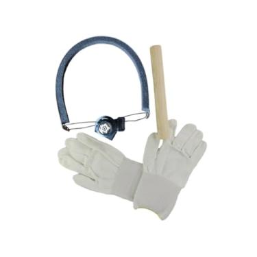 Imagem de kowaku Kit de cortador de borracha para raquete de tênis de mesa com ajuste de curvatura, design ergonômico prático com luvas e rolo de madeira