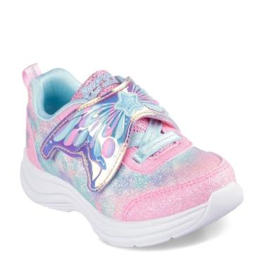 Imagem de Skechers Tênis infantil unissex Glimmer Kicks, Rosa/turquesa, 19