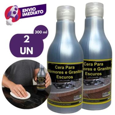 Imagem de Cera Mármore E Granito Preto E Escuro Com Carnaúba 300ml Proteção Bril