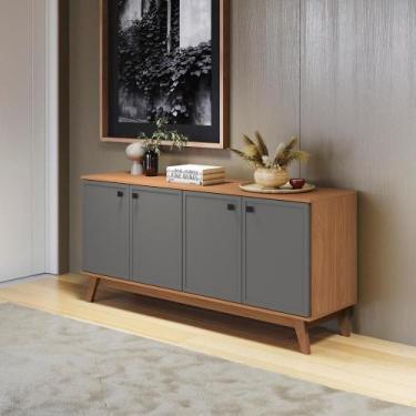 Imagem de Aparador Kappesberg 4 Portas Shaker Canela/Cinza Sagrado 180cm