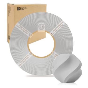 Imagem de Filamento de refil básico PLA 1,75 mm de alta velocidade, fácil de imprimir, ecológico com RFID para Bambu Lab X1, X1C, P1S, P1P, A1, A1 MINI AMS 1KG (2,2 lbs) Exclui carretel +/- 0,03 mm (cinza claro