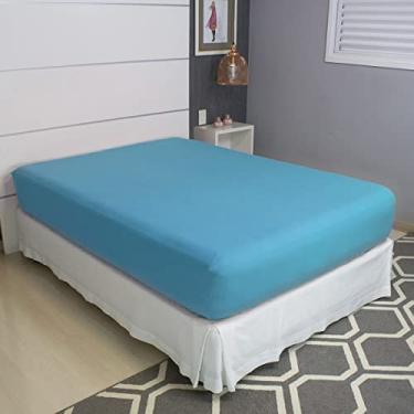 Imagem de Lençol Avulso Queen Malha Com Elástico (Azul Ártico)
