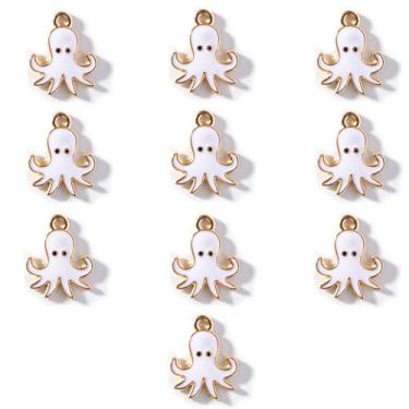 Imagem de Gierzijia 10 peças de pingentes de polvo para fabricação de joias, pingentes de polvo de desenho animado esmaltado para brinco, colar, pulseira, chaveiro, suprimentos de artesanato, acessórios para