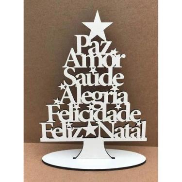 Imagem de Arvore de Natal em mdf Branco - kit 2 - NoBrand