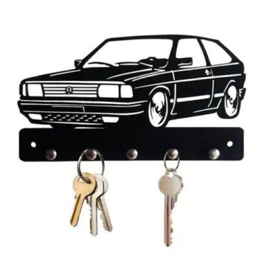 Imagem de Porta Chave Mdf Gol Quadrado 20 Cm - MDF PRETO - NoBrand
