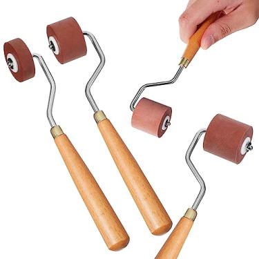 Imagem de Ciieeo Printmaking Brayer Rubber Brayer Roller Paint Brush Aplicador de Tinta Arte Artesanato Ferramenta de Pintura a Óleo para Impressão Estampagem e Colagem (3 peças)