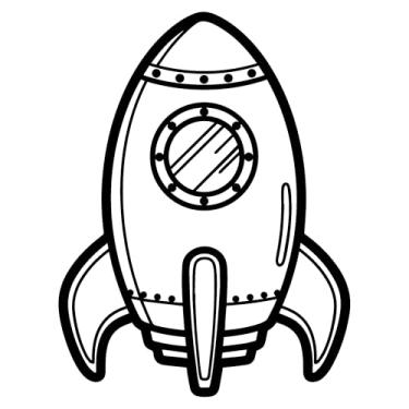 Imagem de Adesivo FOGUETE Ideal para notebook carro portas vidros Paredes Quarto Infantil vários tamanhos (PRETO, 34X45cm)