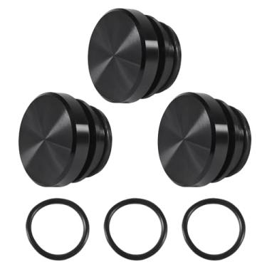 Imagem de DWEII 3 Peças De Plugues Alumínio À Prova Poeira, Tampas Soquete Isqueiro Alumínio, Plugue Carro D'Água, - Preto