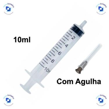 Imagem de Seringa Descartável Hipodérmica 10 mL com Agulha Bico Luer Slip - Inje